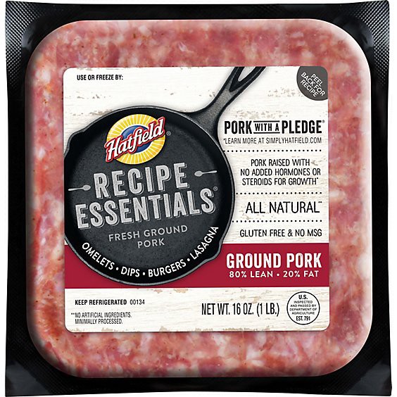 slide 1 of 1, Hatfield Ground Pork Brick - 16 Oz, 16 oz