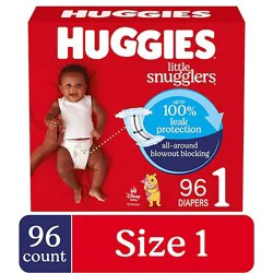Huggies Little Snugglers Baby Diapers,, Size 1 (8-14 Lbs) - 96 Count