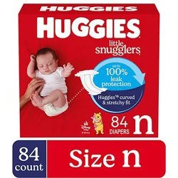 Huggies Little Snugglers Baby Diapers, Size Newborn (Up To 10 Lbs) - 84 Count
