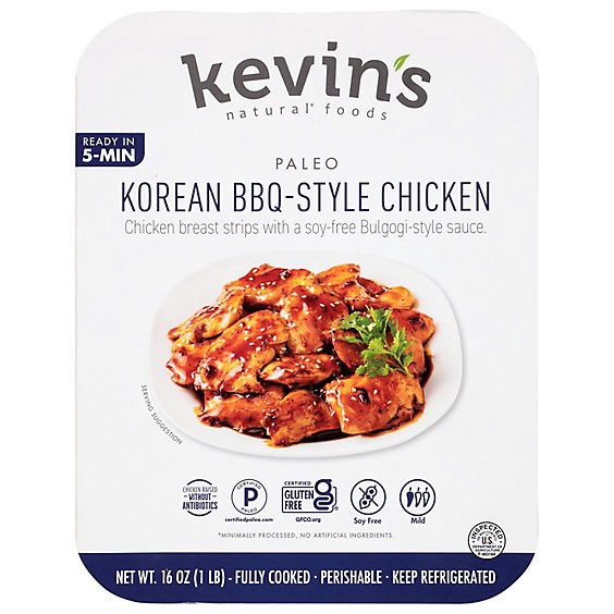 slide 1 of 1, Kevin's Natural Foods Korean Style Bbq Chicken - 16 Oz, 16 oz