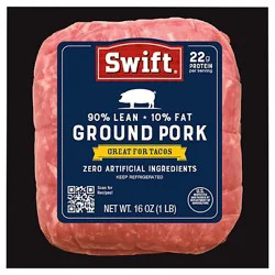 Swift 90% Lean Ground Pork Brick Pack - 1 Lb.