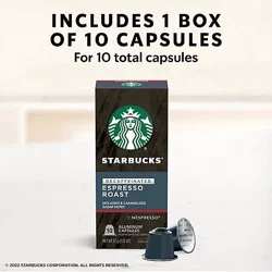 Starbucks By Nespresso Original Line Decaf Espresso Dark Roast Capsules Box 10 Count - Each