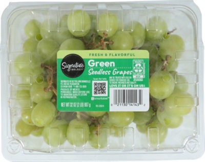 slide 1 of 1, Signature Select/farms Green Seedless Grapes - 2 Lb, 2 lb