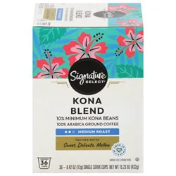 Signature Select Coffee Pod Kona Blend - 36 Count