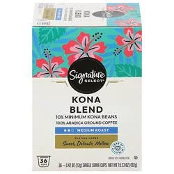 Signature Select Coffee Pod Kona Blend - 36 Count