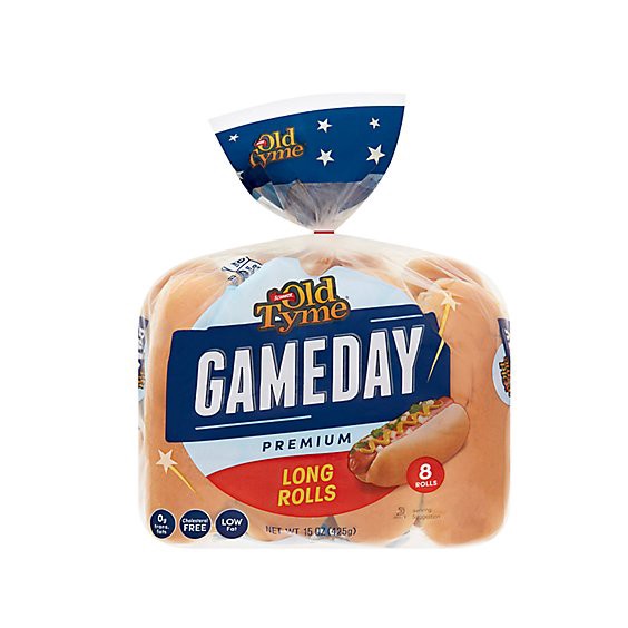 slide 1 of 1, Old Tyme Gameday Long Rolls 8pk - 15 Oz, 15 oz