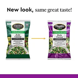 Taylor Farms Organic Kale Caesar Chopped Salad Kit Bag - 7.3 Oz
