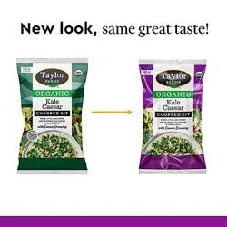 Taylor Farms Organic Kale Caesar Chopped Salad Kit Bag - 7.3 Oz