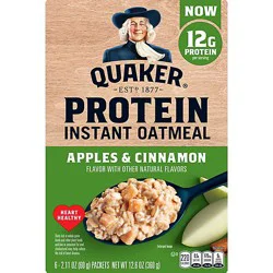 Quaker Protein Apples & Cinnamon Instant Oatmeal - 12.6 Oz