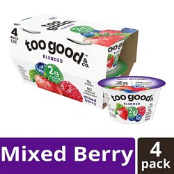 Too Good & Co. Mixed Berry Low Fat Lower Sugar Gluten Free Greek Yogurt Multipack - 4-5.3 Oz