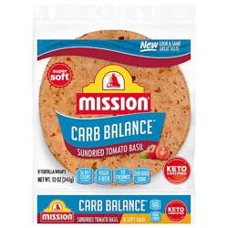 Mission Carb Balance Sundried Tomato Basil Tortilla Wraps - 8 Count