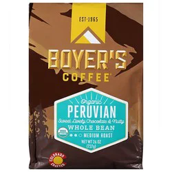Boyers Coffee Orgnc Peruvian Whole Bean - 26 Oz