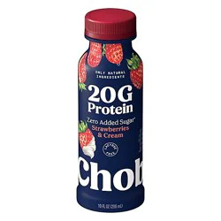 Chobani 20g Low-Fat Greek Yogurt Drink Strawberries & Cream - 10 Fl. Oz.
