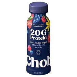 Chobani 20g Low-Fat Greek Yogurt Drink Mixed Berry Vanilla - 10 Fl. Oz.