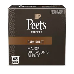 Peet's Coffee Major Dickason's Dark Roast Single Serve Coffee Pods - 48 Count