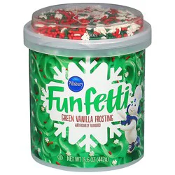 Pillsbury Holiday Funfetti Green Vanilla Frosting - 15.6 Oz