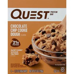 Quest Chocolate Chip Cookie Dough Protein Bar - 4-2.12 Oz
