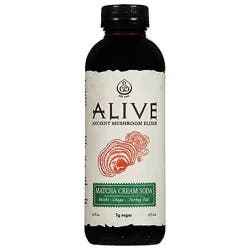Alive Matcha Cream Soda Mushroom Elixir - 16 Oz