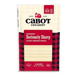 Cabot Creamery Creamery Sharpwhite Cheddar Slices - 7 Oz