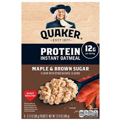 Quaker Protein Maple & Brown Sugar Oatmeal - 12.6 Oz