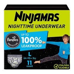 Ninjamas Nighttime Bedwetting Size L Boy Underwear - 11 Count
