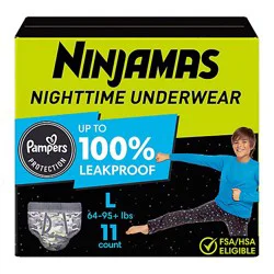 Ninjamas Nighttime Bedwetting Size L Boy Underwear - 11 Count