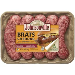 Johnsonville Uncooked Natural Casing Cheddar Pork Sausage Bratwurst - 19 Oz