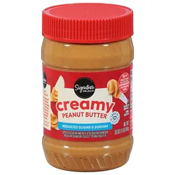 Signature Select Peanut Spread Creamy Reduced Sugar & Sodium - 16 Oz
