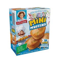 Snack Cakes Little Debbie Family Pack Mini Muffins Birthday Cake - 8.44 Oz