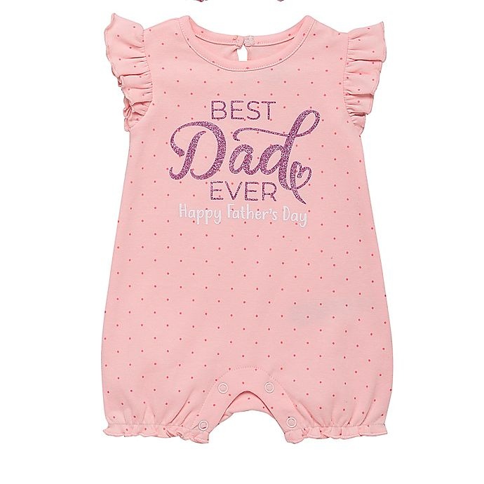 slide 1 of 1, Baby Starters Newborn Best Dad Ever'' Father's Day Bubble Romper - Pink'', 1 ct
