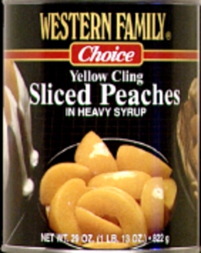 slide 1 of 1, Western Family Yellow Cling Peaches, 29 oz