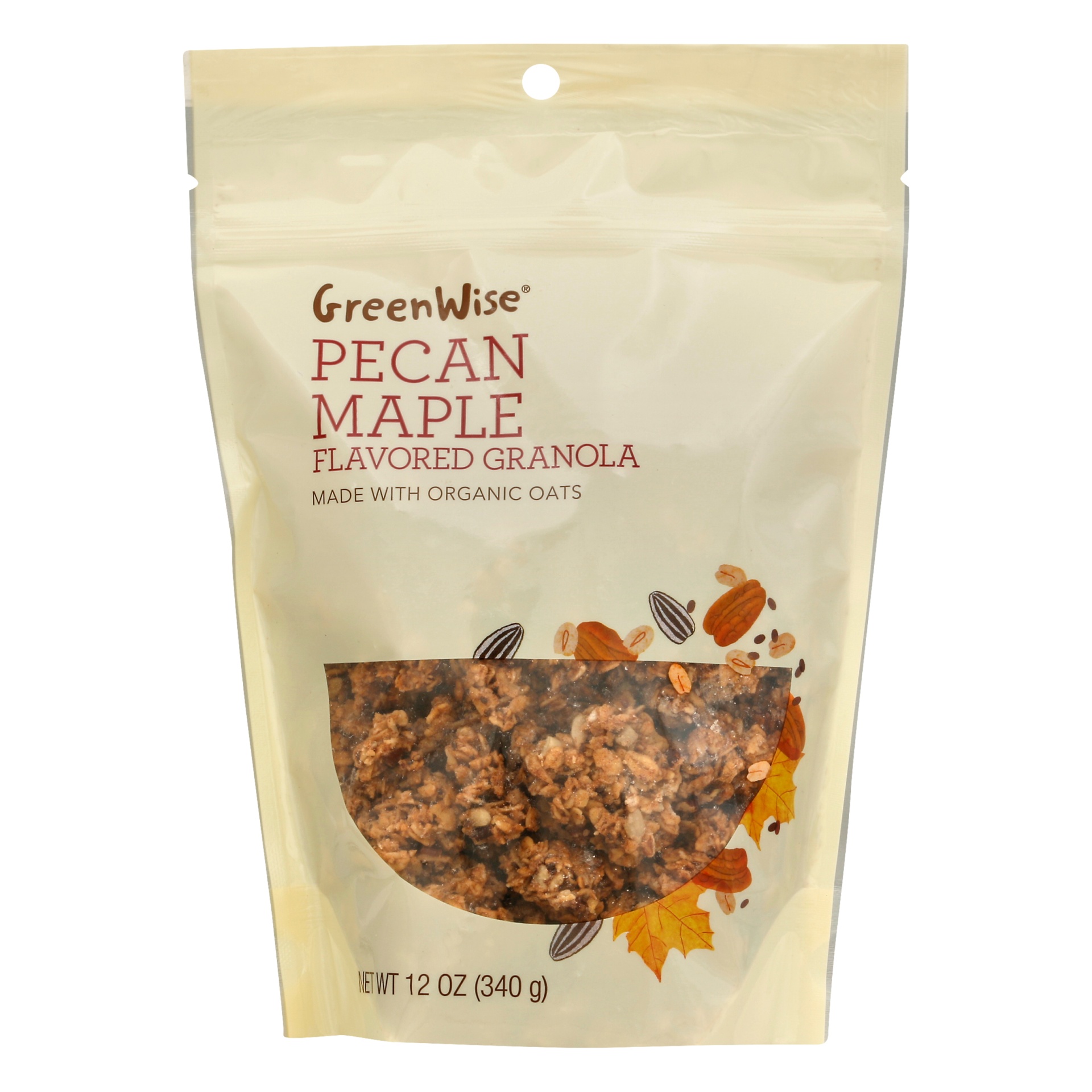 slide 1 of 1, GreenWise Pecan Maple Flavored Granola, 12 oz