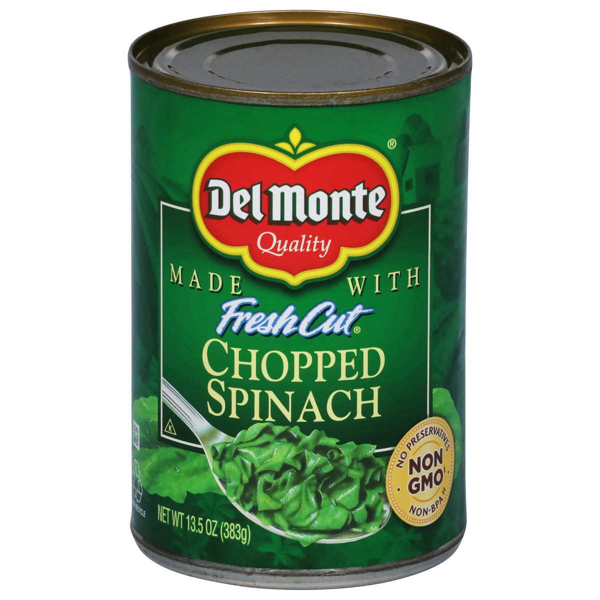 slide 11 of 13, Del Monte Canned Fresh Cut Chopped Spinach, 13.5 Ounce (Pack of 12), 13.5 oz