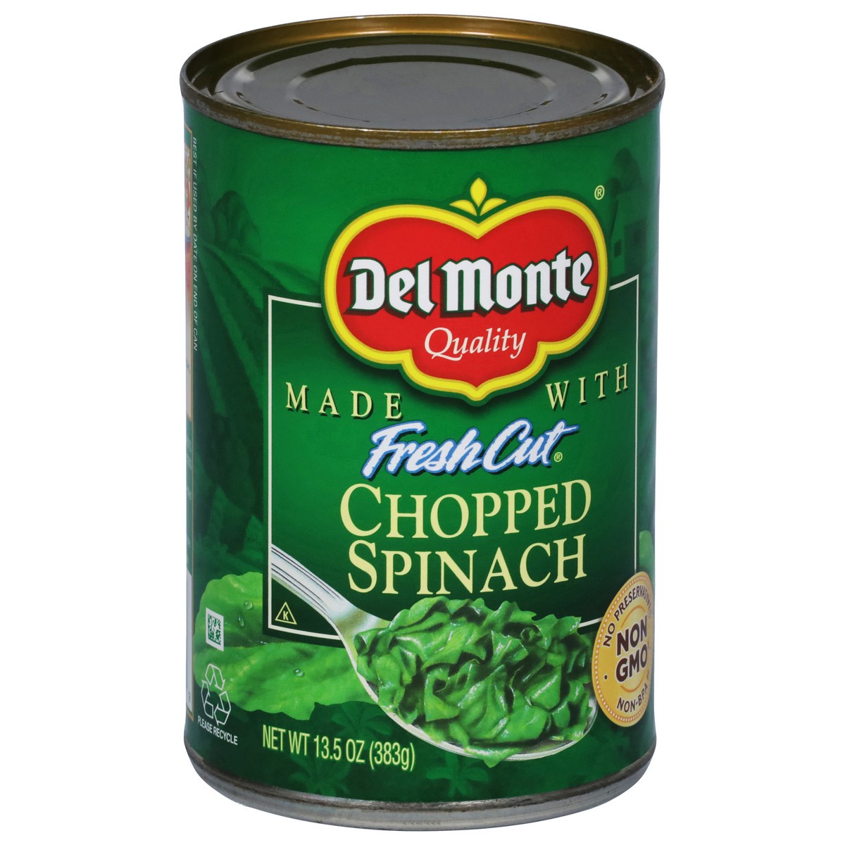 slide 5 of 13, Del Monte Canned Fresh Cut Chopped Spinach, 13.5 Ounce (Pack of 12), 13.5 oz