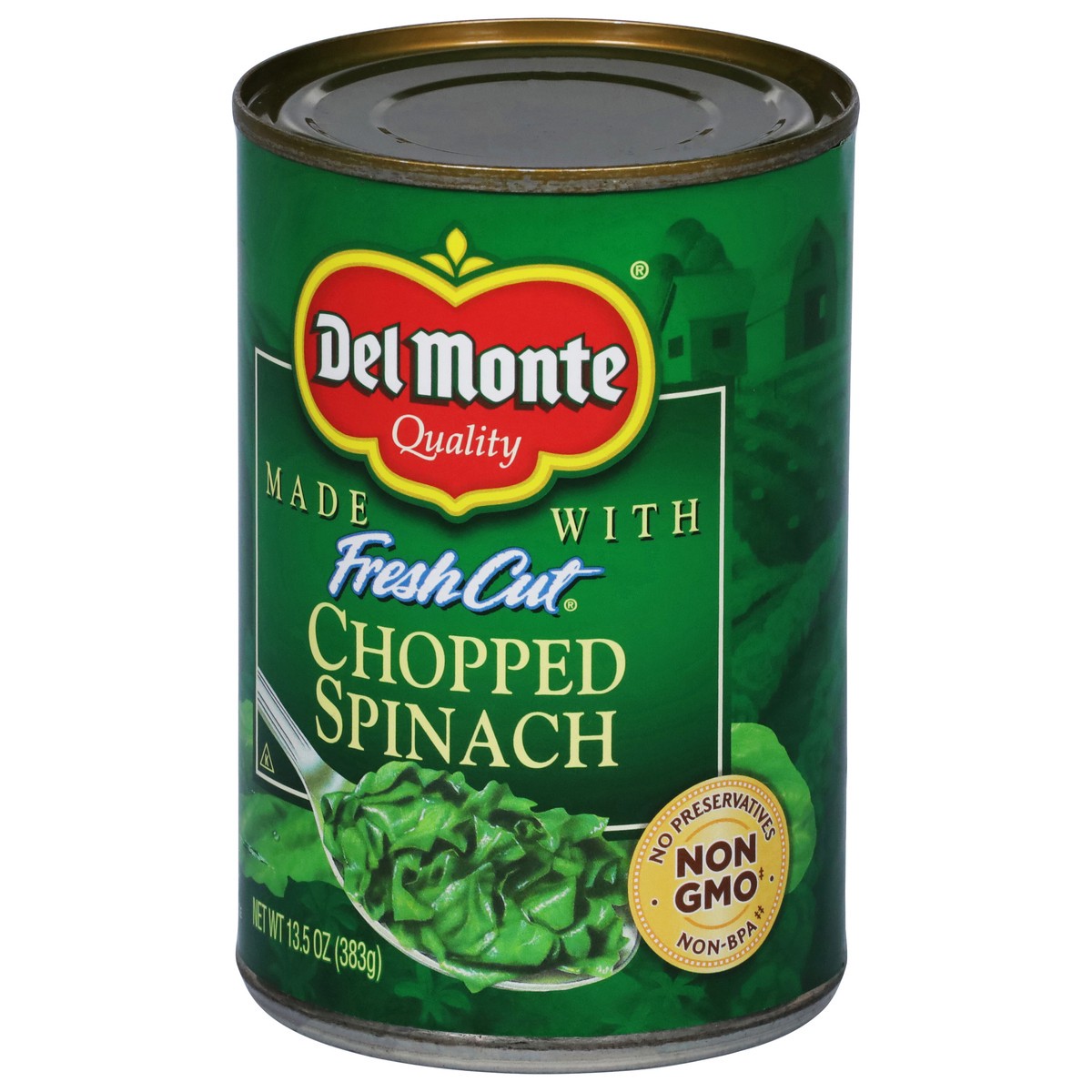 slide 6 of 13, Del Monte Canned Fresh Cut Chopped Spinach, 13.5 Ounce (Pack of 12), 13.5 oz
