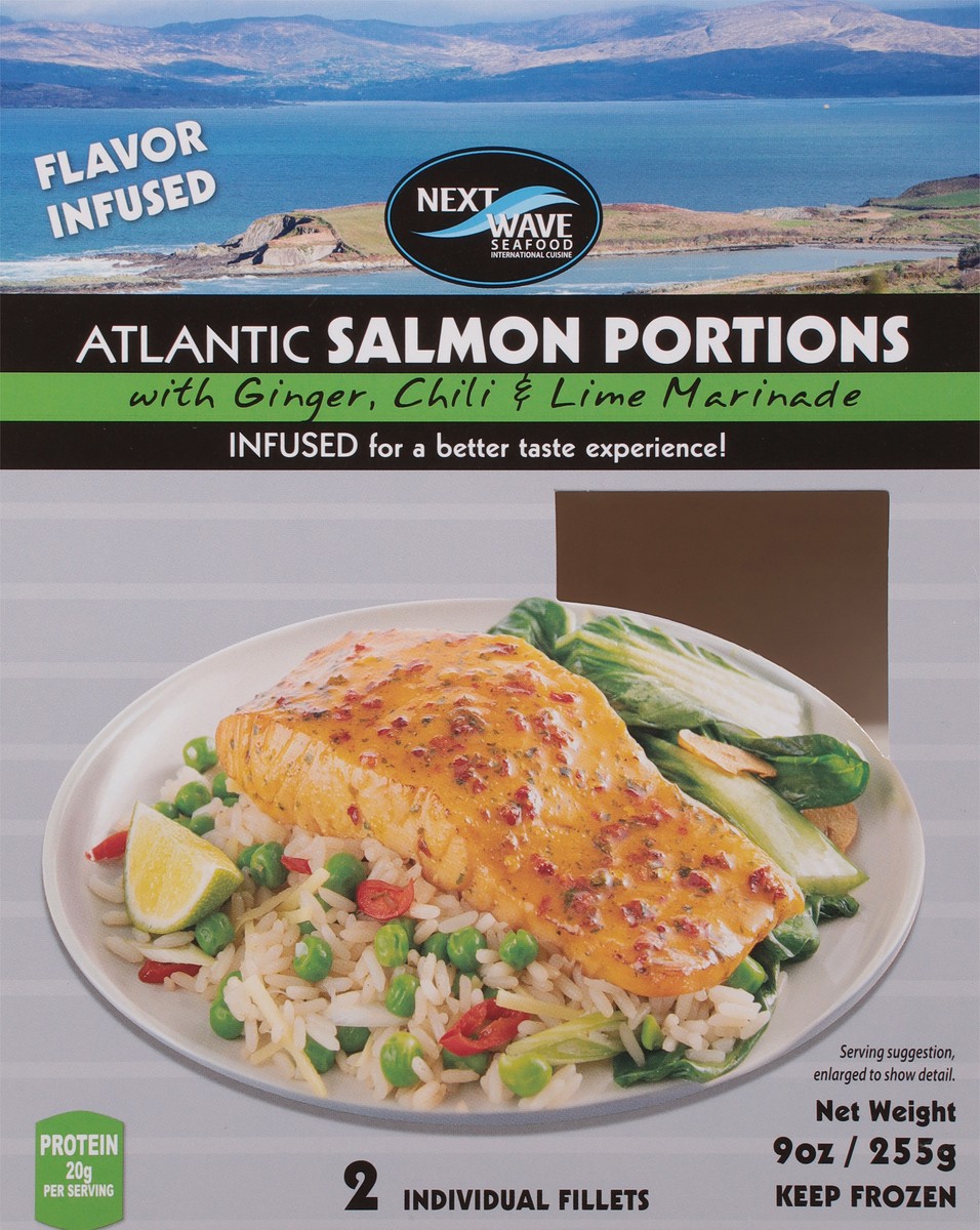 slide 11 of 13, Next Wave Seafood Atlantic Salmon Portions with Ginger Chili & Lime Marinade 2 ea, 2 ct