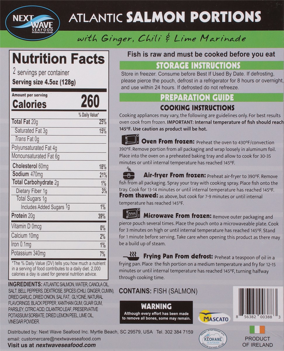 slide 13 of 13, Next Wave Seafood Atlantic Salmon Portions with Ginger Chili & Lime Marinade 2 ea, 2 ct