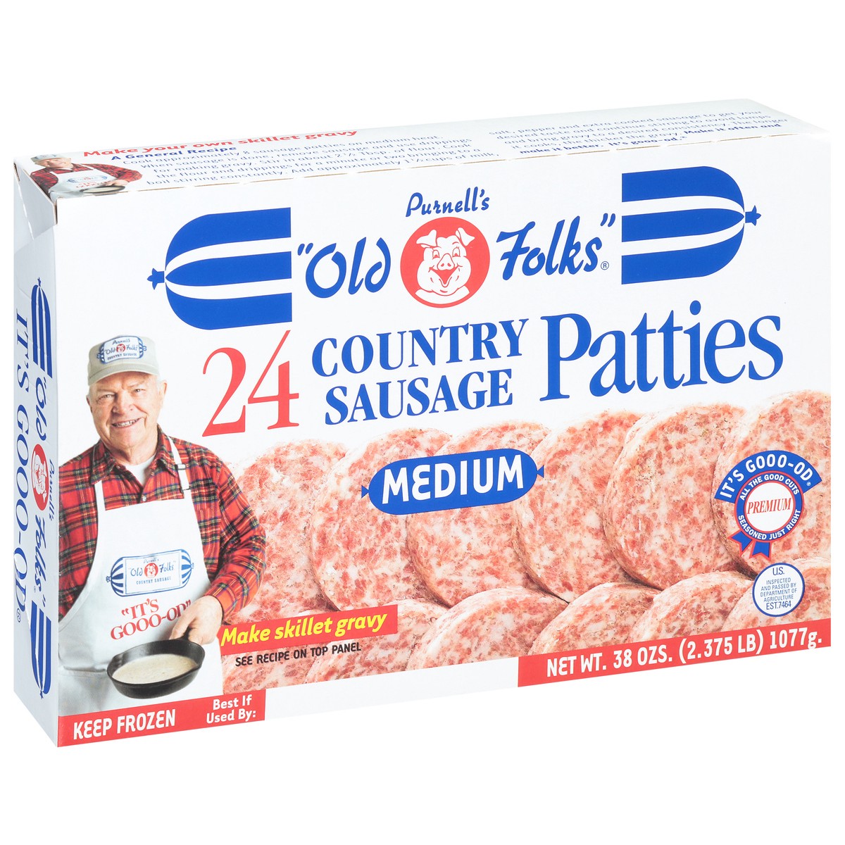 slide 2 of 9, Purnell's "Old Folks" Medium Sausage Patties, 24 ct, 38 oz, 38 oz