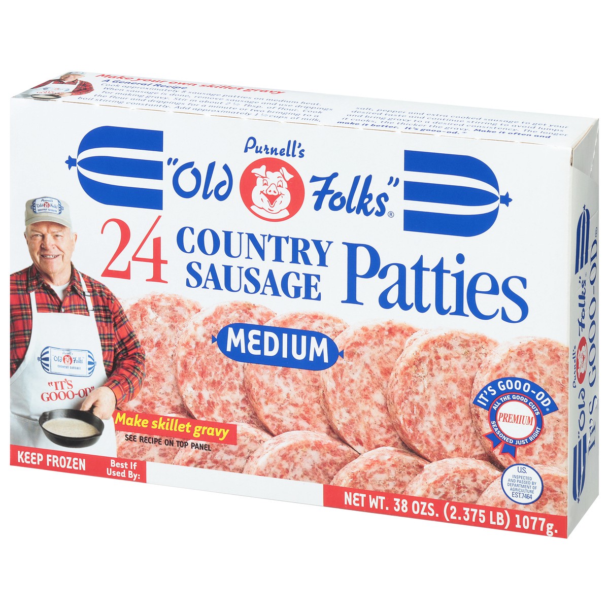 slide 3 of 9, Purnell's "Old Folks" Medium Sausage Patties, 24 ct, 38 oz, 38 oz