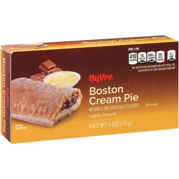 slide 1 of 1, HyVee Lightly Glazed Boston Cream Pie, 4 oz