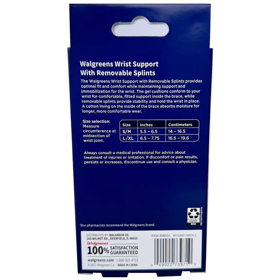 slide 3 of 3, Walgreens Left Small/Medium Wrist Support, 1 ct