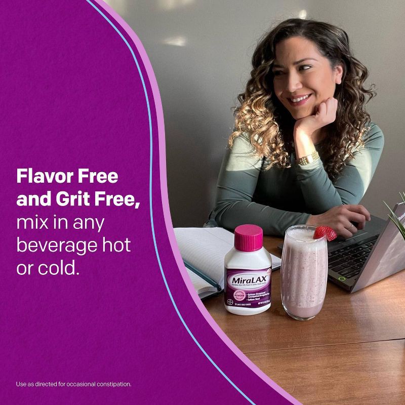 slide 3 of 6, Miralax Gentle Constipation Relief 24 Doses without Harsh Side Effects Osmotic Laxative Powder - 14.4oz, 14.4 oz