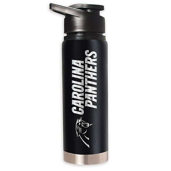 slide 1 of 1, NFL Carolina Panthers Powder Coated STEALTH Water Bottle, 20 oz