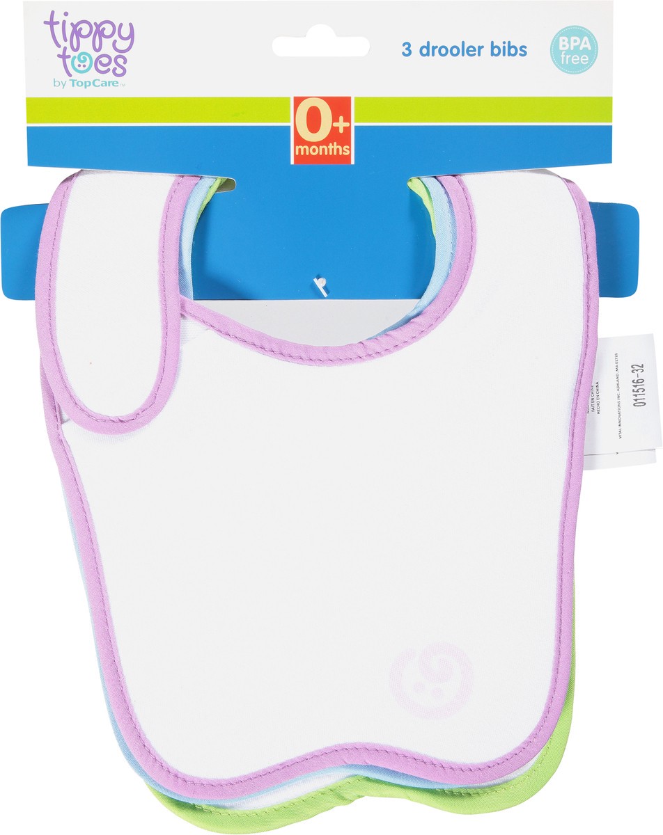 slide 6 of 11, Tippy Toes 0+ Months Drooler Bibs 3 ea, 3 ct