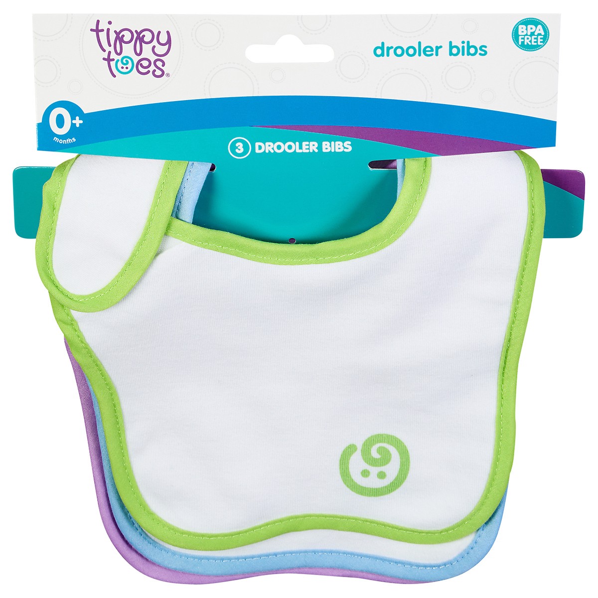 slide 1 of 11, Tippy Toes 0+ Months Drooler Bibs 3 ea, 3 ct