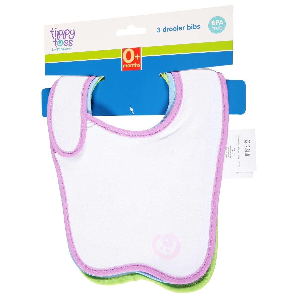 slide 11 of 11, Tippy Toes 0+ Months Drooler Bibs 3 ea, 3 ct