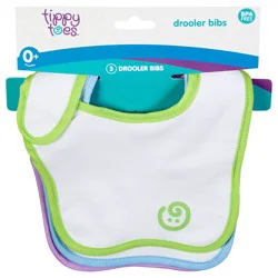 Tippy Toes 0+ Months Drooler Bibs 3 ea