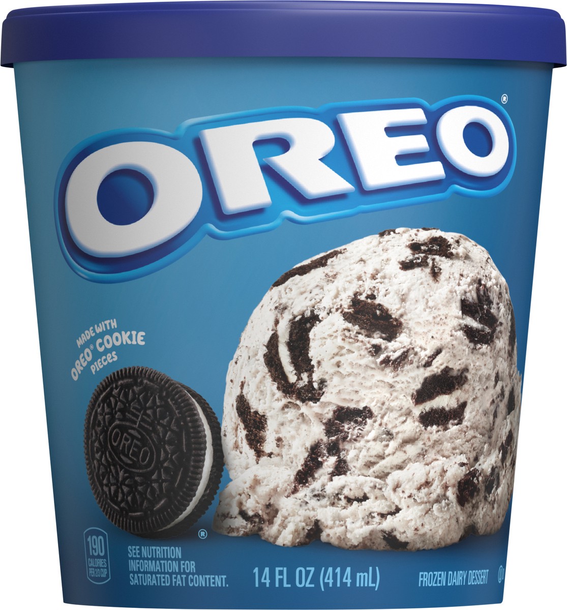 slide 1 of 9, OREO Frozen Dairy Dessert, 14-Fluid Ounce Scoopable Tub, 14 fl oz