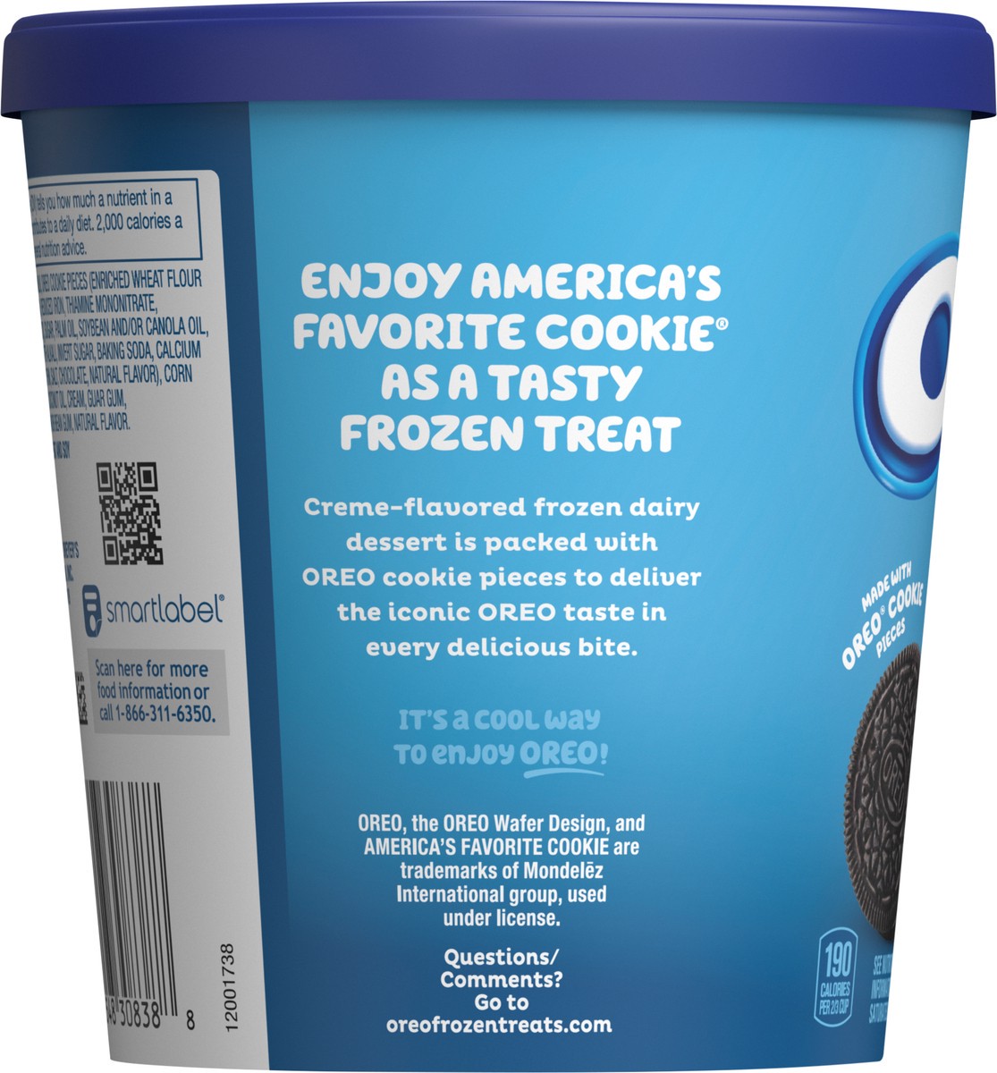 slide 4 of 9, OREO Frozen Dairy Dessert, 14-Fluid Ounce Scoopable Tub, 14 fl oz