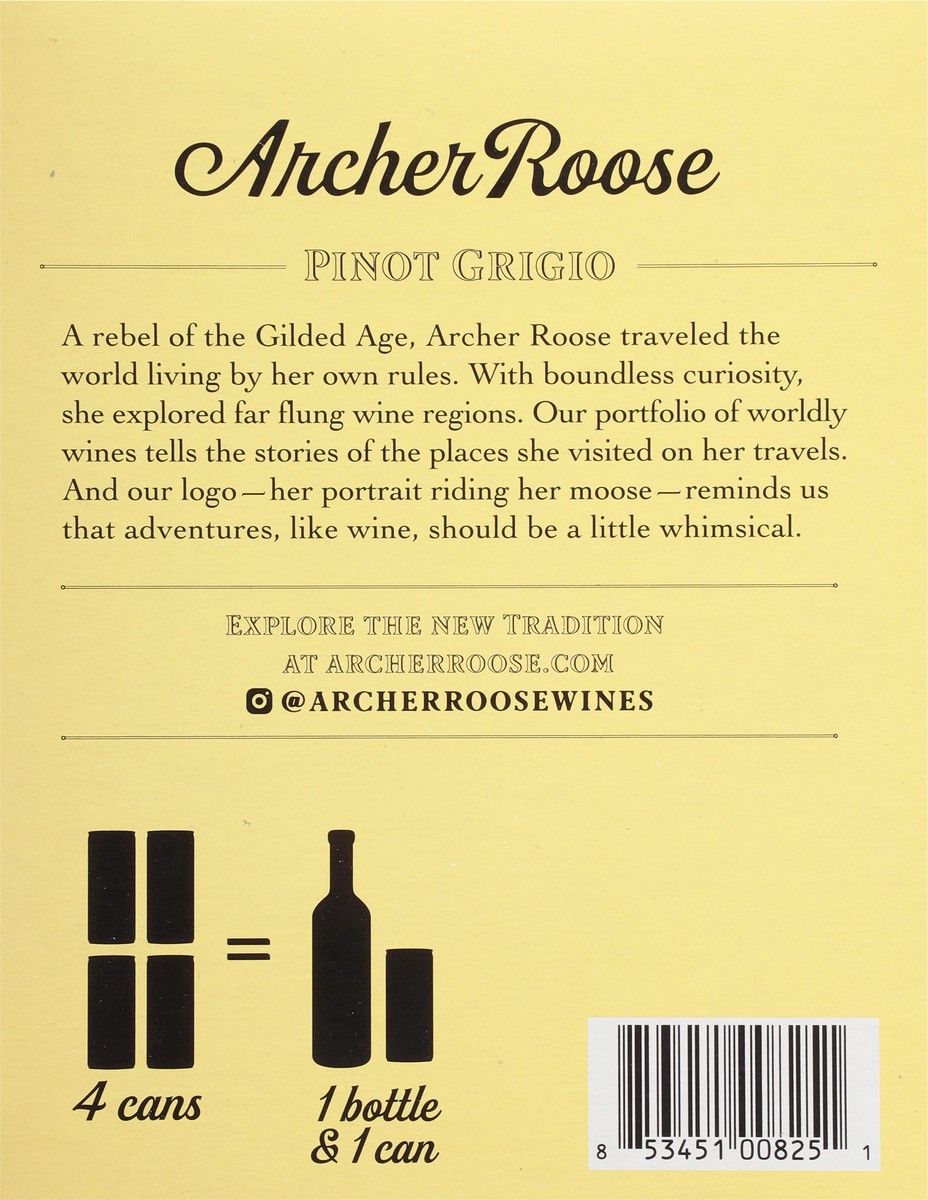slide 7 of 11, Archer Roose Pinot Grigio 4 Pack, 250 Ml Cans, 4 ct; 8.45 fl oz